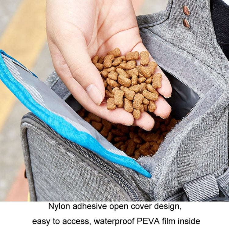 25x17x12cm Portable Pet Training Bag For Outings Dog Pet Snack Waist Bag(Dark Gray+Blue)