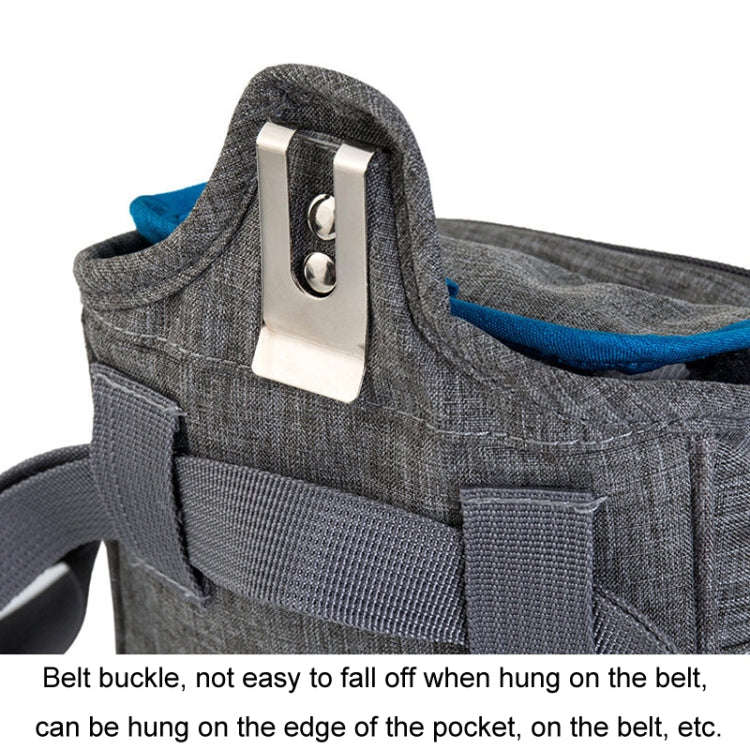 25x17x12cm Portable Pet Training Bag For Outings Dog Pet Snack Waist Bag(Dark Gray+Blue)