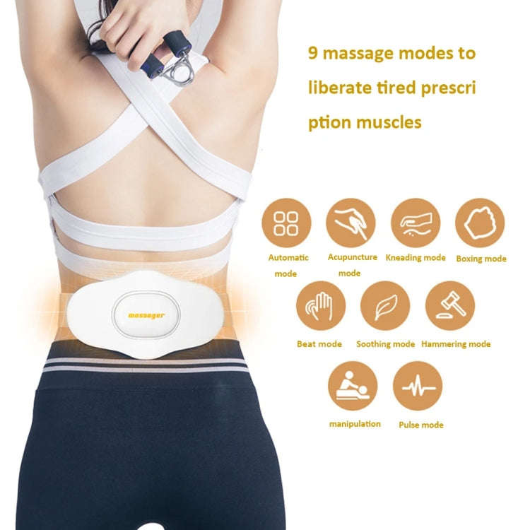Y2 EMS Pulse Hot Compress Lumbar Massager Multifunctional Voice Broadcast Massage Belt(White)