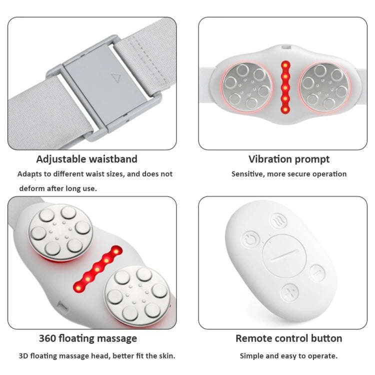 Y2 EMS Pulse Hot Compress Lumbar Massager Multifunctional Voice Broadcast Massage Belt(White)