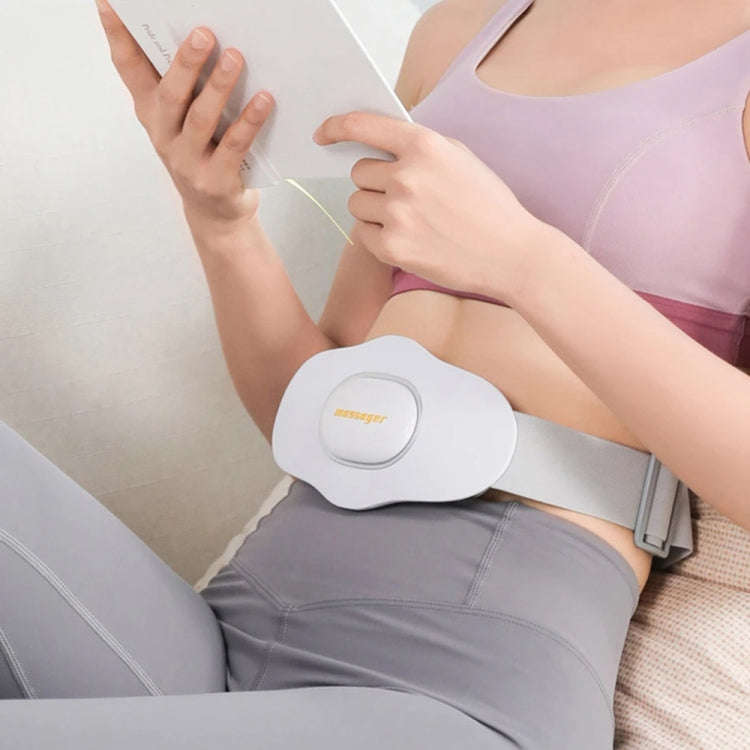 Y2 EMS Pulse Hot Compress Lumbar Massager Multifunctional Voice Broadcast Massage Belt(White)