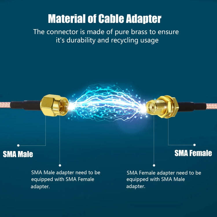 RP-SMA Female To 2 CRC9 R WiFi Antenna Extension Cable RG316 Extension Adapter Cable(15cm)