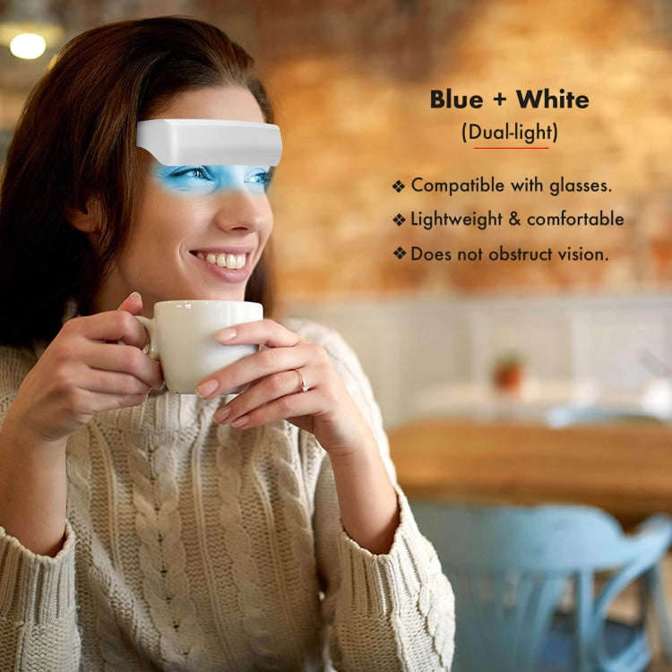 SAD Light Therapy Glasses Wearable UV-Free Blue & White LED Light Therapy Lamp English Version