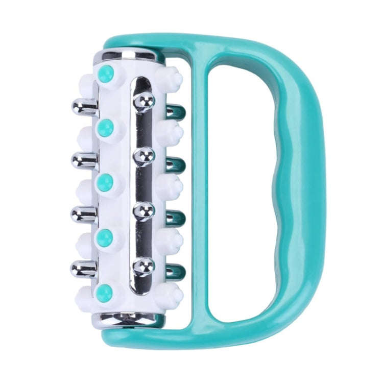 Handheld Curved Five-row Iron Column Roller Soothing Massager(Green)
