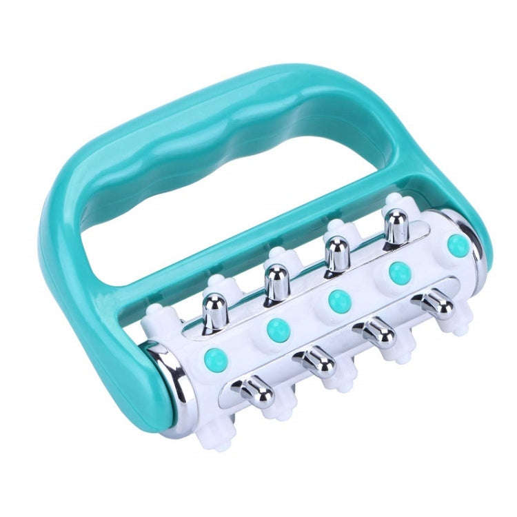 Handheld Curved Five-row Iron Column Roller Soothing Massager(Green)