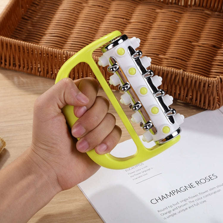 Handheld Curved Five-row Iron Column Roller Soothing Massager(Green)