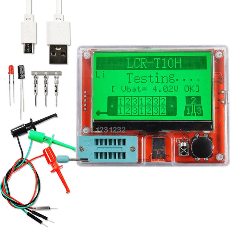 LCR-T10H Transistor Tester TFT Display For Diode Triode Capacitor Resistor Test, Spec: Built Lith...