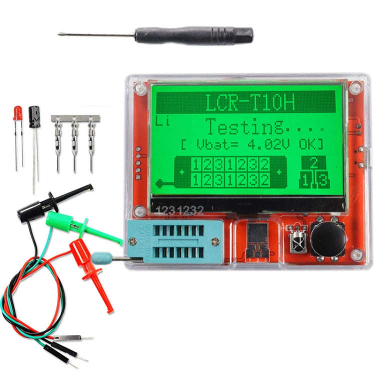 LCR-T10H Transistor Tester TFT Display For Diode Triode Capacitor Resistor Test, Spec: Dry Batter...