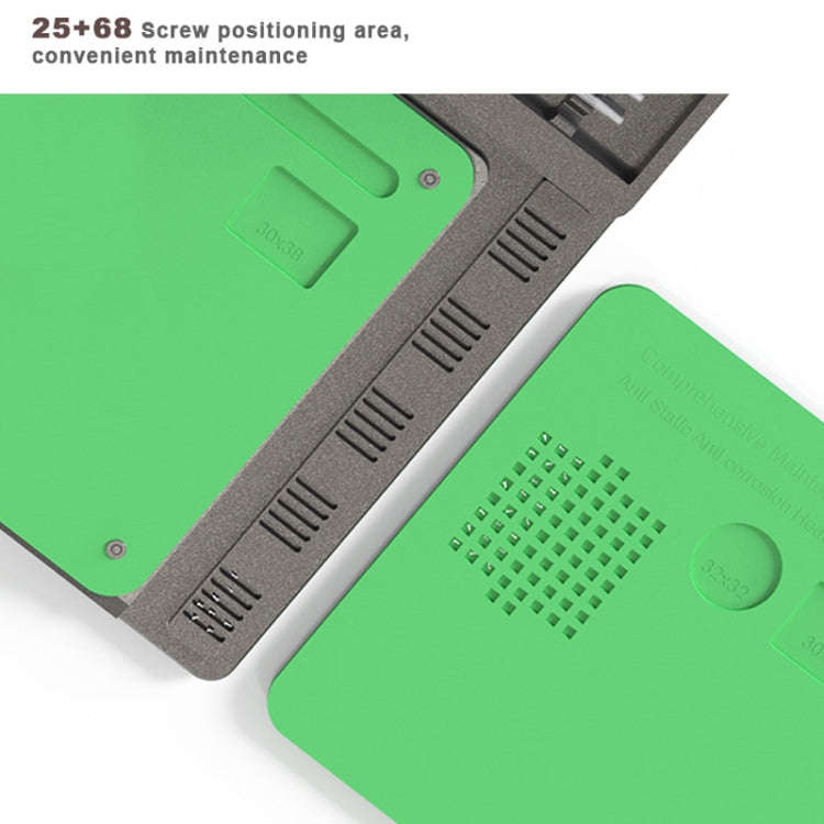 BAKU BA-692  2 In 1 Microscope Maintenance Insulation Pad Aluminum Alloy Silicone Work Mat(Black+...