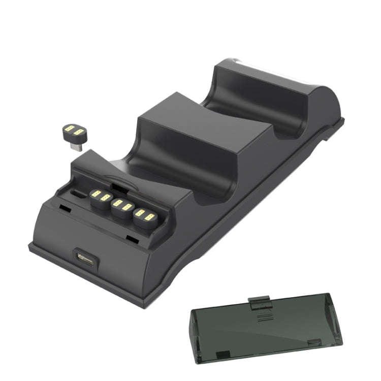 For PS4 Slim / Pro Gamepad Docking Charger Controller Dual Charger With Display Lights(Black)