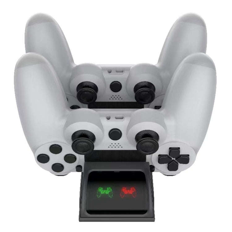 For PS4 Slim / Pro Gamepad Docking Charger Controller Dual Charger With Display Lights(Black)
