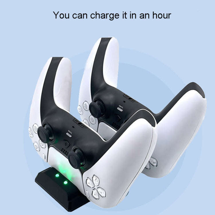 For PS5 Controller Dock Charger Gamepad Dual Port Quick Charger(Black)
