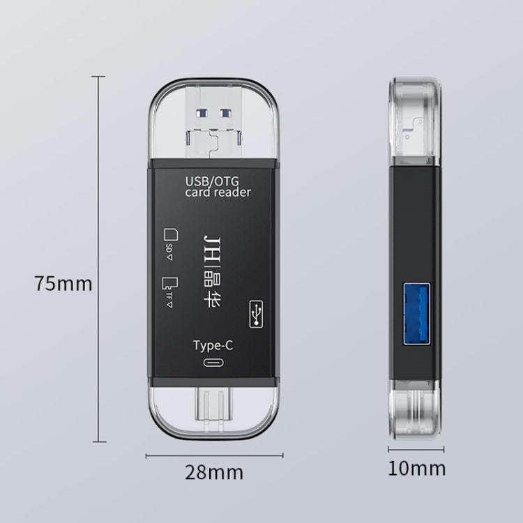 JINGHUA USB2.0 Multi-Function Card Reader SD/TF Dual Card Slot Cell Phone Computer Card Reader(Bl...