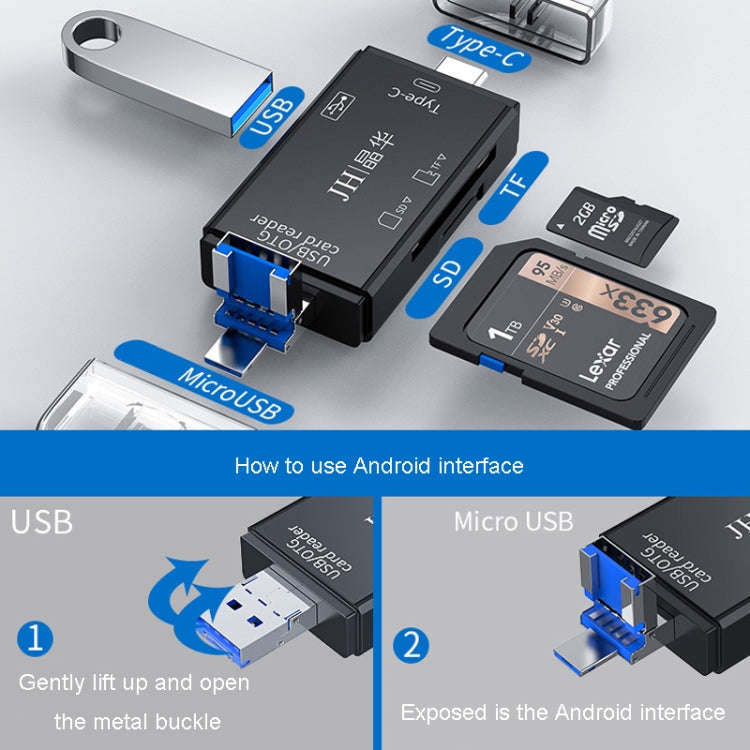 JINGHUA USB2.0 Multi-Function Card Reader SD/TF Dual Card Slot Cell Phone Computer Card Reader(Wh...