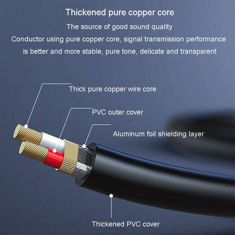 JINGHUA 3.5mm To Dual 6.5mm Audio Cable 1 In 2 Dual Channel Mixer Amplifier Audio Cable, Length: 5m