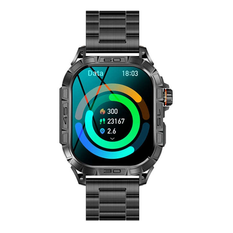 K63 1.96-Inch Heart Rate/Blood Oxygen Monitoring Bluetooth Call Sports Smart Watch, Color: Black ...