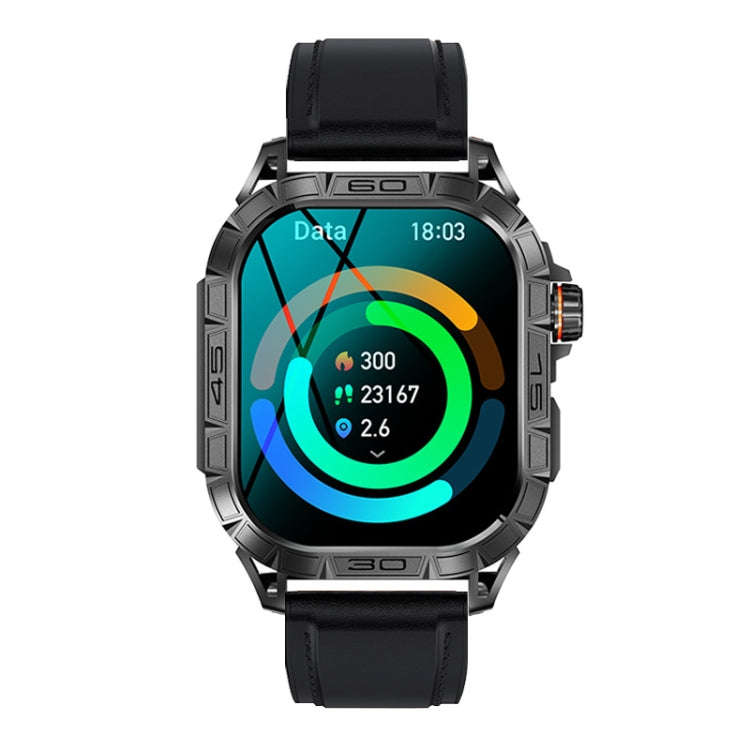 K63 1.96-Inch Heart Rate/Blood Oxygen Monitoring Bluetooth Call Sports Smart Watch, Color: Black ...