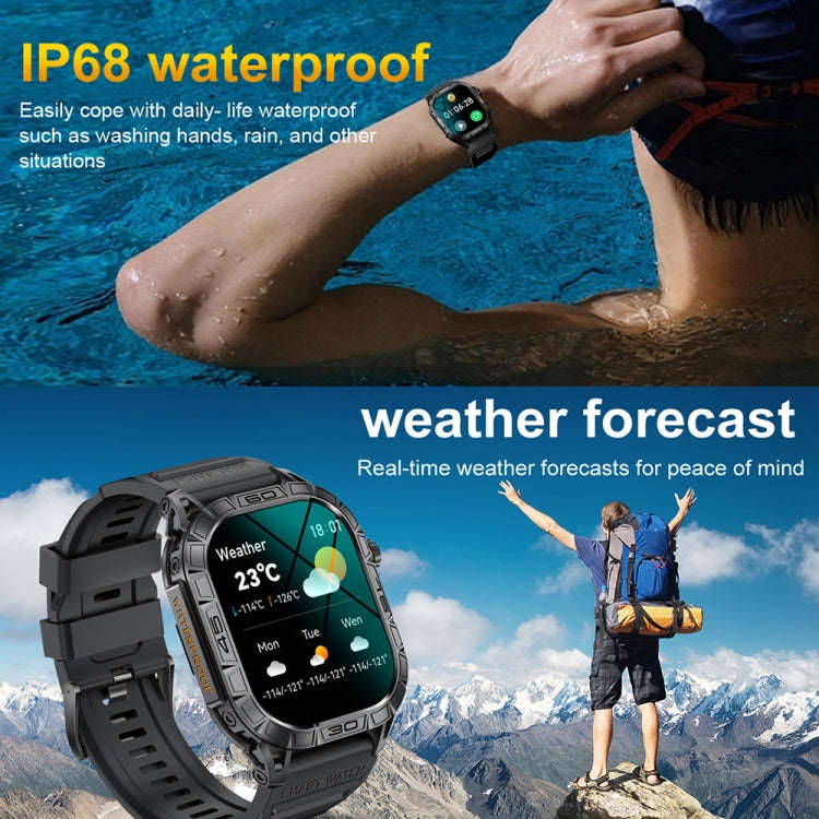 K63 1.96-Inch Heart Rate/Blood Oxygen Monitoring Bluetooth Call Sports Smart Watch, Color: Silver...