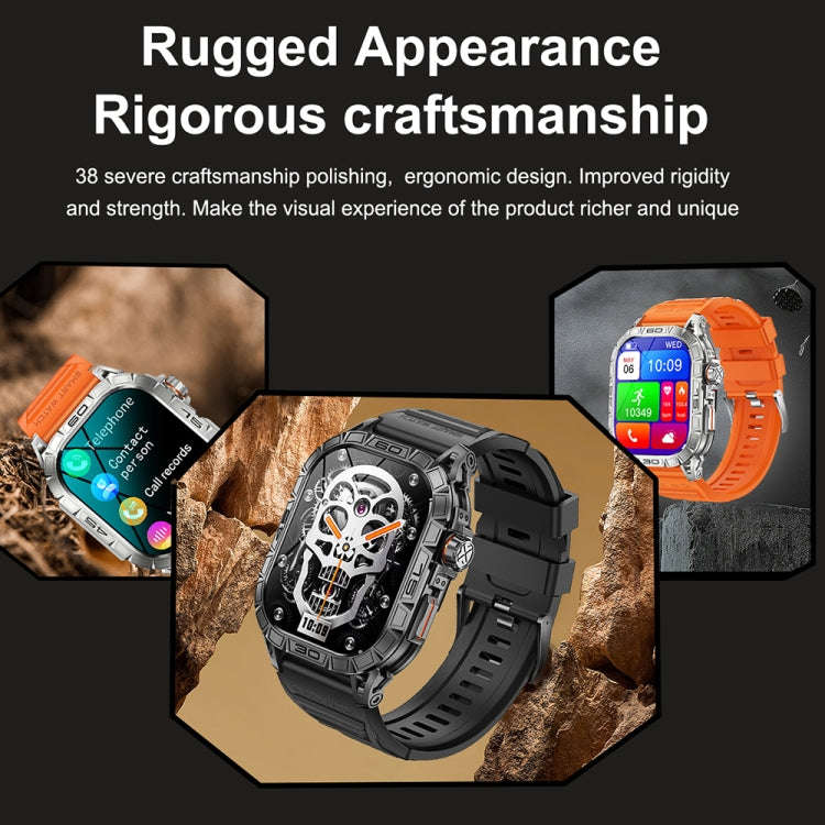 K63 1.96-Inch Heart Rate/Blood Oxygen Monitoring Bluetooth Call Sports Smart Watch, Color: Silver...