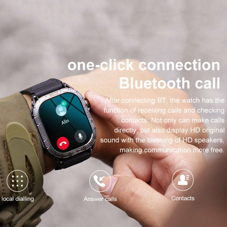 K63 1.96-Inch Heart Rate/Blood Oxygen Monitoring Bluetooth Call Sports Smart Watch, Color: Silver...