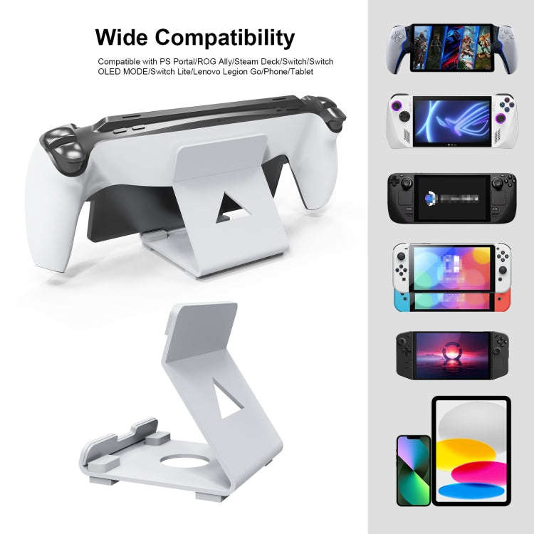JYS Game Console Desktop Stand For PS Portal / Steam Deck / ROG Ally / Switch / Mobile Phones(White)