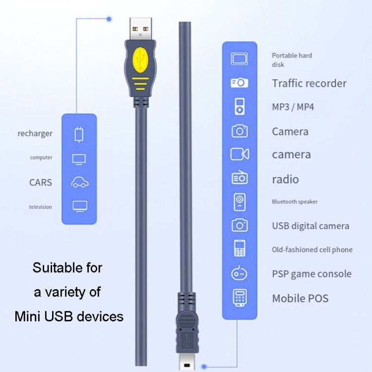 JINGHUA USB2.0 To T-Port Connection Cable MINI5Pin Data Hard Disk Cable, Length: 1.2m