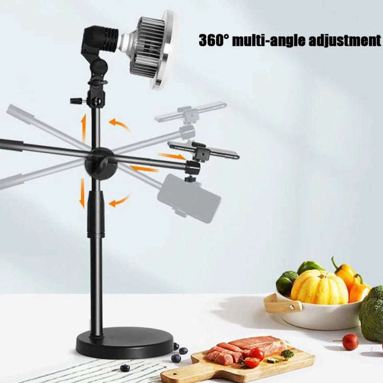 90W 155mm  Mushroom Fill Light + Desktop Overhead Photography Stand Kit for Photo/Video