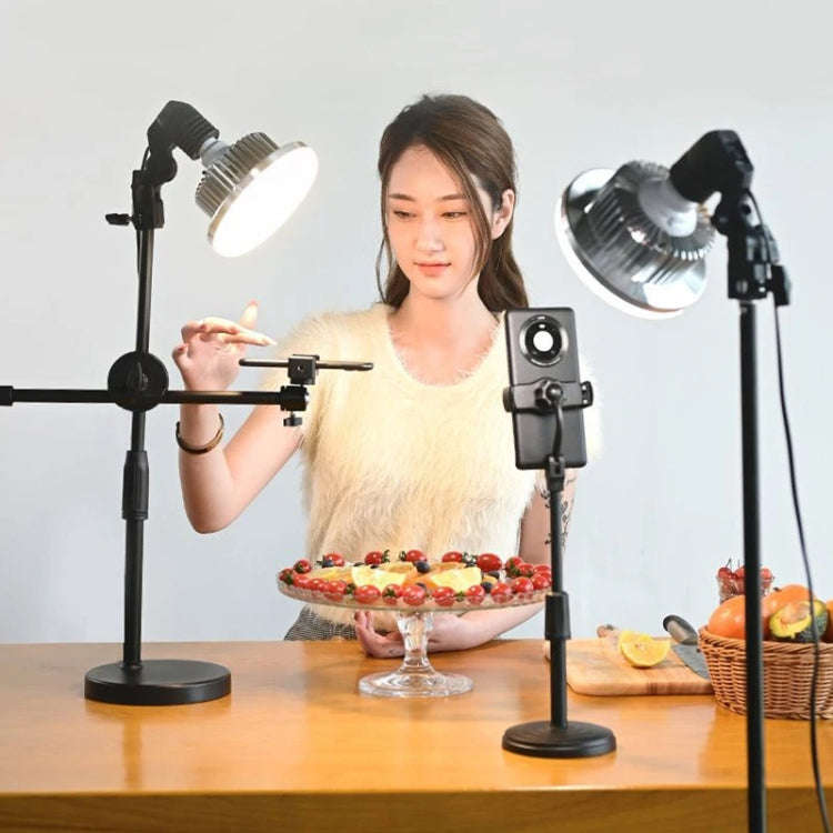 90W 155mm  Mushroom Fill Light + Desktop Overhead Photography Stand Kit for Photo/Video