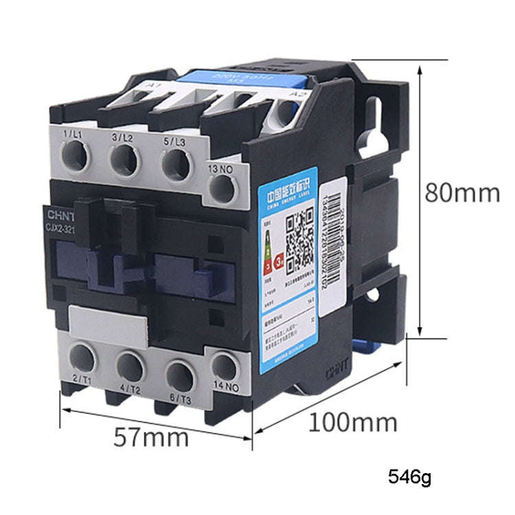 CHNT CJX2-3210 32A 220V Silver Alloy Contacts Multi-Purpose Single-Phase AC Contactor