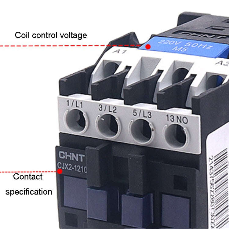 CHNT CJX2-0901 9A 220V Silver Alloy Contacts Multi-Purpose Single-Phase AC Contactor