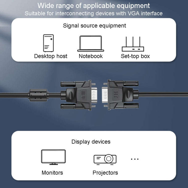 JINGHUA VGA3+6 Computer Monitor Screen Connection Cable VGA Display Connection Wire, Size: 3m(Black)