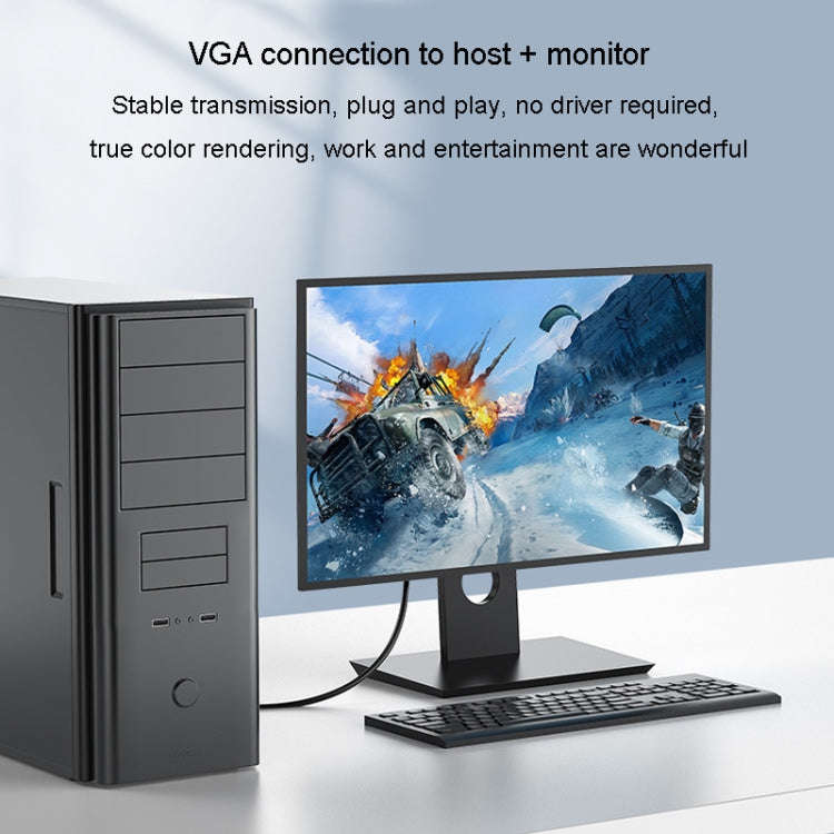 JINGHUA VGA3+6 Computer Monitor Screen Connection Cable VGA Display Connection Wire, Size: 3m(Black)