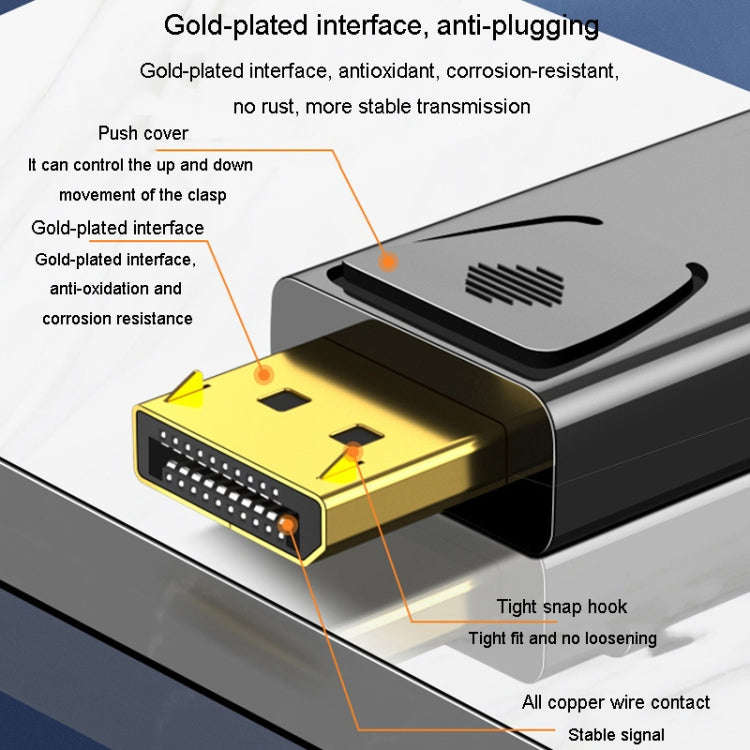 JINGHUA DP Male To HDMI Female Adapter Video Audio Connector, Style: 4K Universal Version