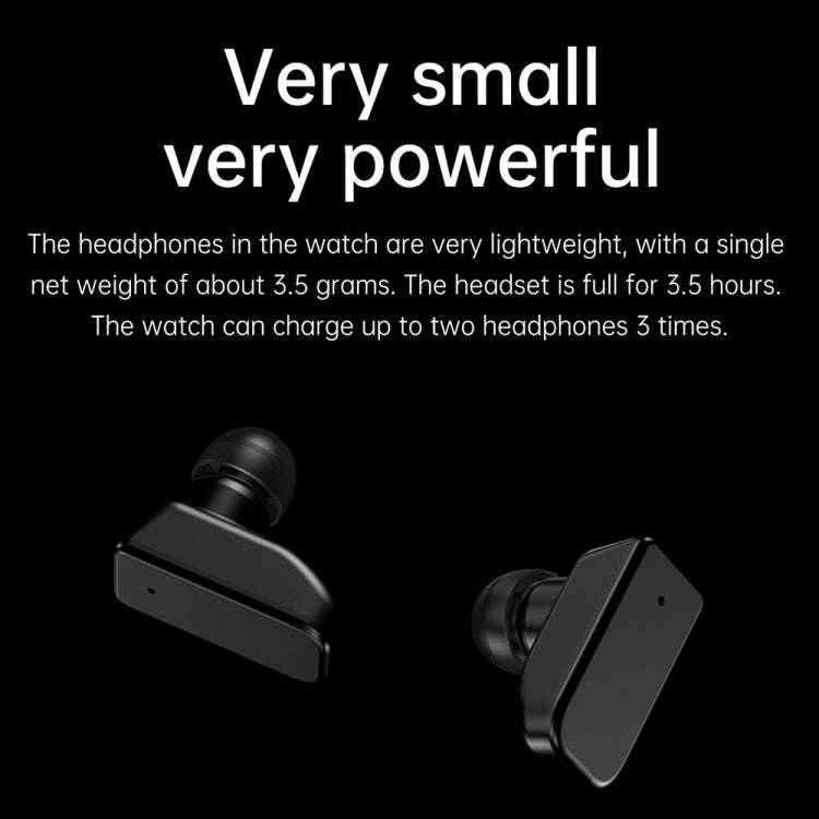 R6 1.32-Inch TWS 2-In-1 Bluetooth Headset Smart Watch, Heart Rate / Blood Oxygen Monitoring(Black...