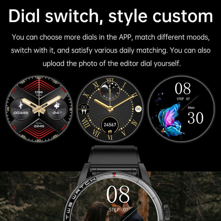 R6 1.32-Inch TWS 2-In-1 Bluetooth Headset Smart Watch, Heart Rate / Blood Oxygen Monitoring(Black...