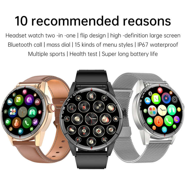 R6 1.32-Inch TWS 2-In-1 Bluetooth Headset Smart Watch, Heart Rate / Blood Oxygen Monitoring(Black...