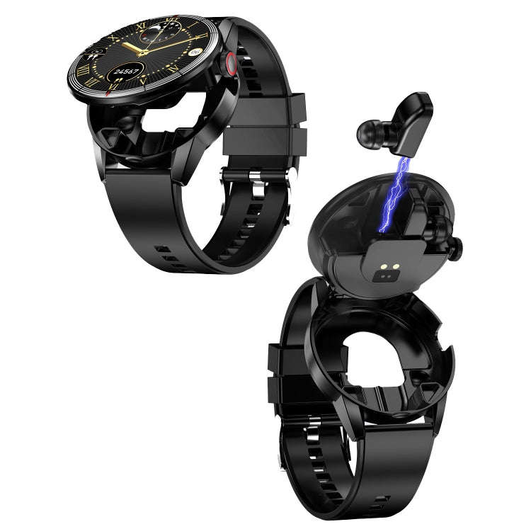 R6 1.32-Inch TWS 2-In-1 Bluetooth Headset Smart Watch, Heart Rate / Blood Oxygen Monitoring(Black...