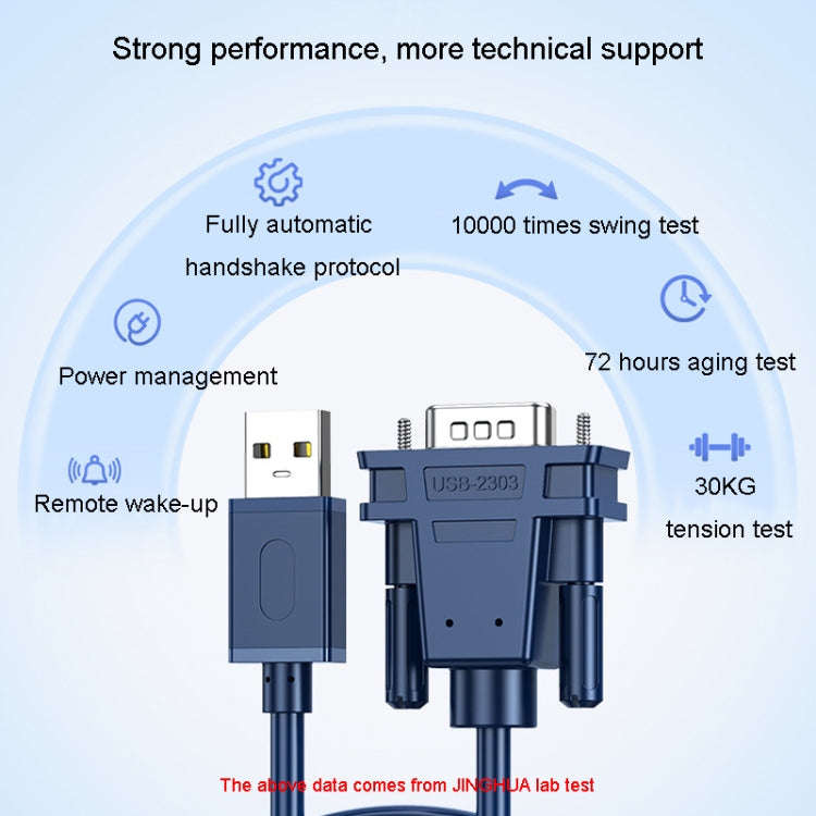 JINGHUA USB To RS232 Serial Cable DB9 Pin COM Port Computer Converter, Length: 2m