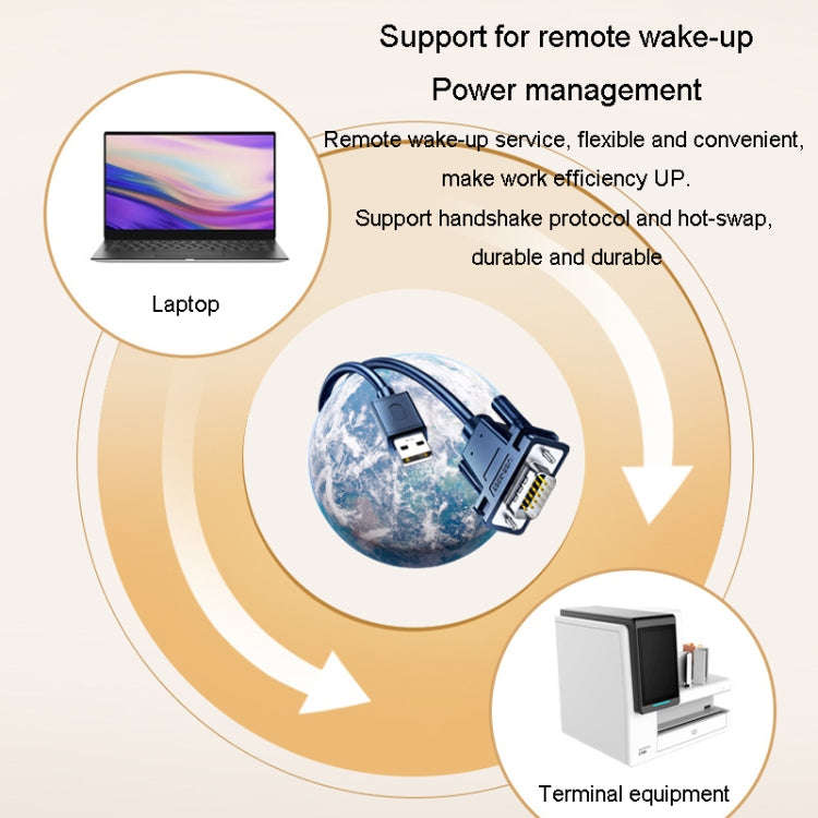 JINGHUA USB To RS232 Serial Cable DB9 Pin COM Port Computer Converter, Length: 2m