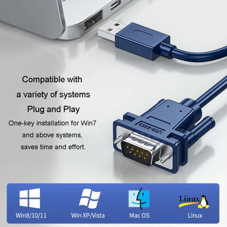 JINGHUA USB To RS232 Serial Cable DB9 Pin COM Port Computer Converter, Length: 2m