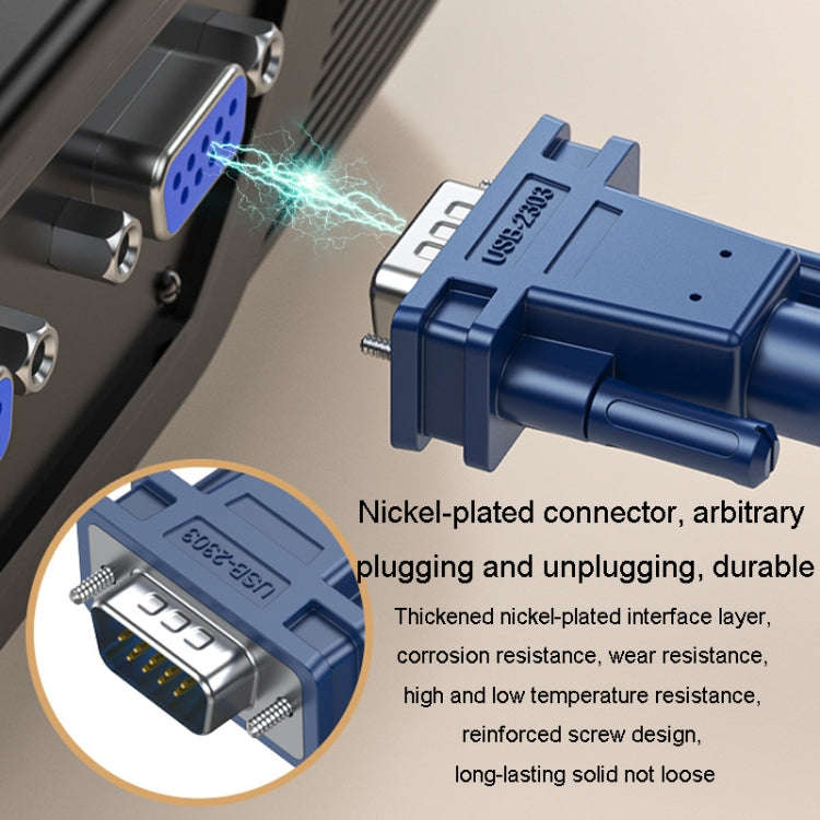 JINGHUA USB To RS232 Serial Cable DB9 Pin COM Port Computer Converter, Length: 1.2m