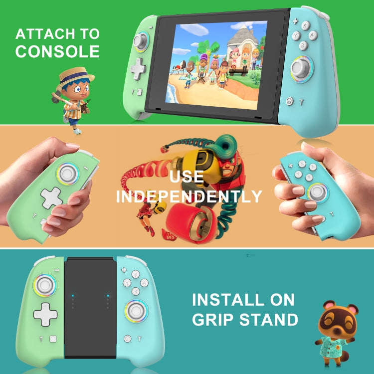For Switch Joycon With Colorful Light Left And Right Handle(Black)