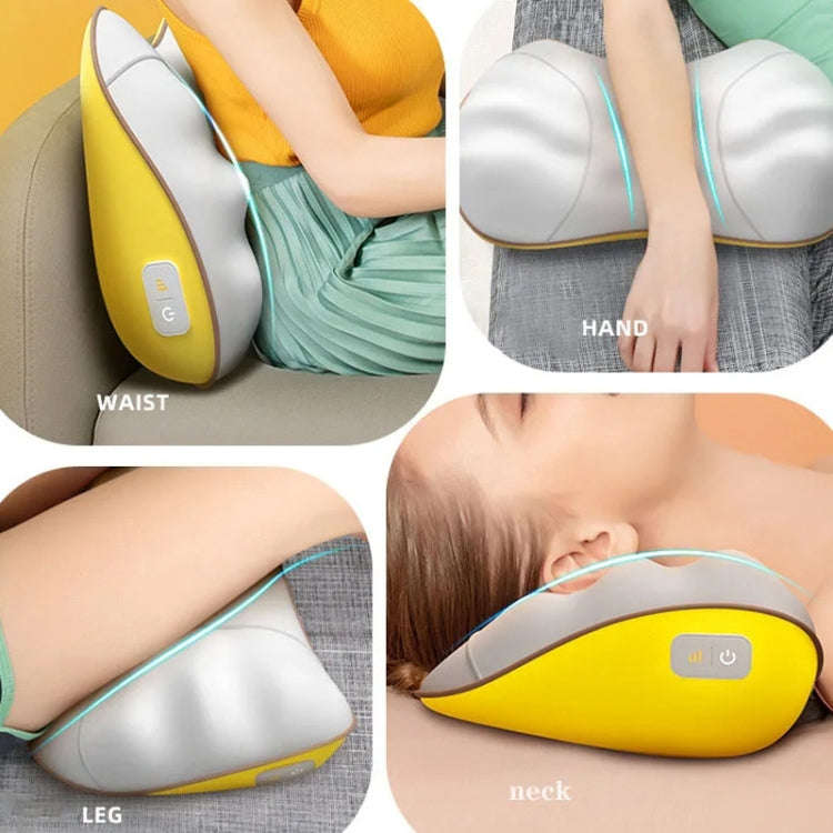 Waist And Back Massager Lumbar Vertebra Car Neck Massage Pillow, Specification: Wired Model Gray