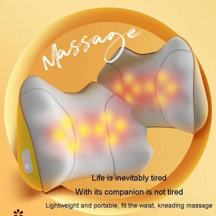 Waist And Back Massager Lumbar Vertebra Car Neck Massage Pillow, Specification: Wired Model Gray