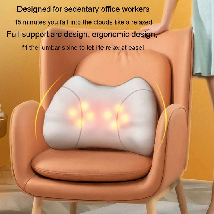 Waist And Back Massager Lumbar Vertebra Car Neck Massage Pillow, Specification: Wired Model Gray