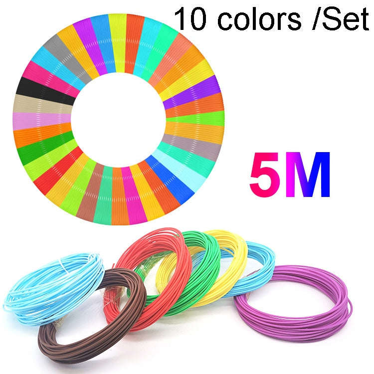 10colors /Set PCL 5m 3D Printing Pen Consumables 1.75mm High Tough Line Material Environmental Ra...
