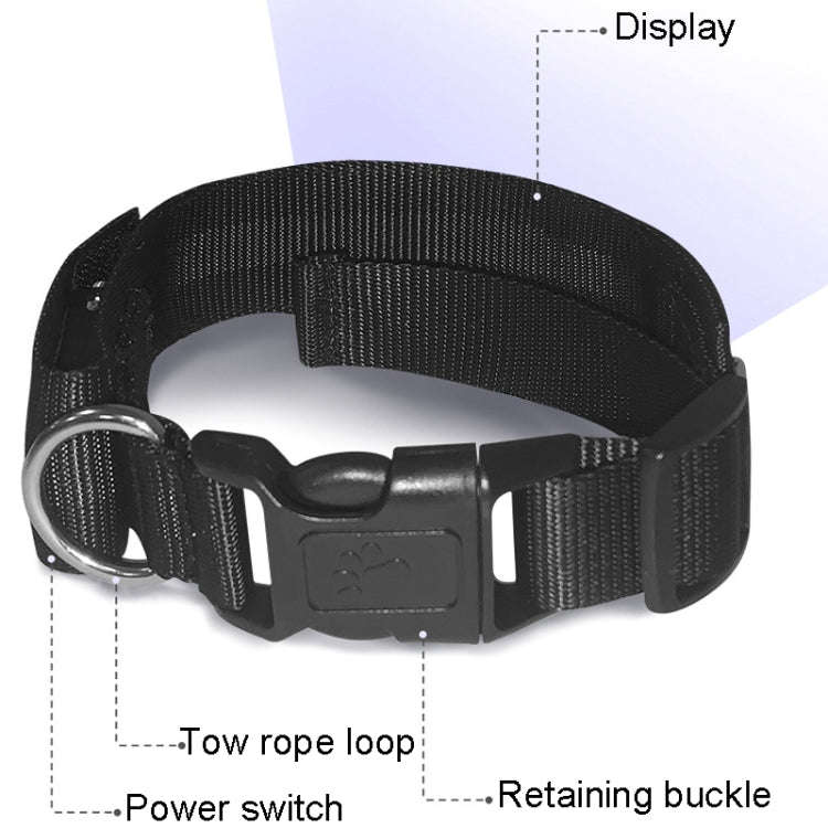 LED Display Pet Collar Rechargeable High Visibility DIY Single Color Collar(Red)