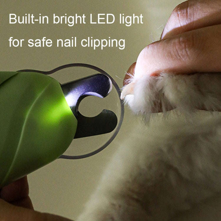 LED Pet Nail Clippers Dog and Cat Nail Clippers with Nail Polisher(White)
