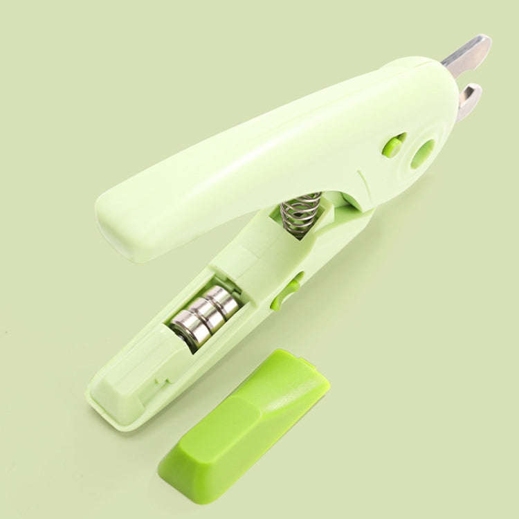 LED Pet Nail Clippers Dog and Cat Nail Clippers with Nail Polisher(Green)