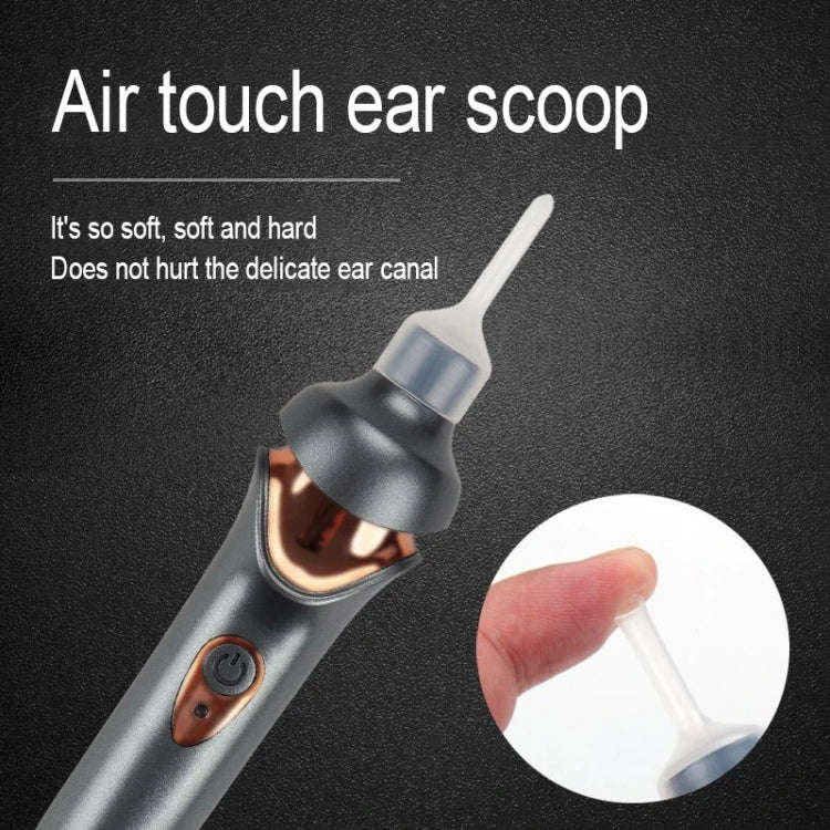 Luminous Upgraded LED Electric Ear Scoop Children Ear Cleaning Tool Set(Black Gray)